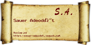 Sauer Adeodát névjegykártya